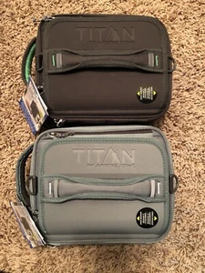 2 Pack Titan Arctic Zone Fridge Cold, Lunch Pack with 2 Ice Walls Gray And Black - Picture 1 of 5