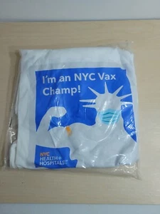 NYC Vax Champ Camiseta Blanca Estatua de la Libertad, Talla Única - Nueva - Imagen 1 de 3
