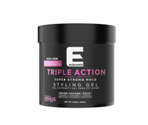 Elegance Triple Action Styling Hair Gel 16.9oz/ 500 ml Pink  (venus)