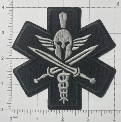 Star of Life Spartan Medic Paramedic Patch Hook & Iron-On Repro New B967 - Image 1 of 2
