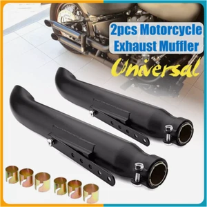 2 Stück 20''/52cm Motorrad Auspuff Schalldämpfer Rohr für Cafe Racer Chopper Universal - Bild 1 von 10