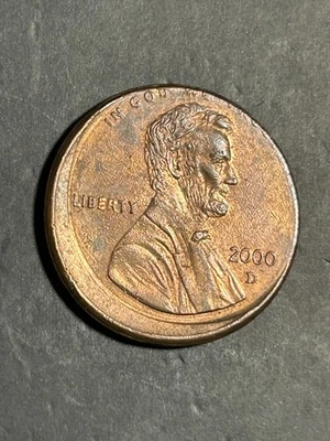 Moneda de error de centavo/penny Lincoln 2000 D fuera del centro huelga Denver Mint Foto 1 de 4