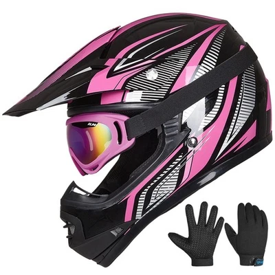 ILM Refurbished Youth Kids ATV Motocross Motorcycle Helmet Goggle&Gloves DOT B07 - Image 1 of 4
