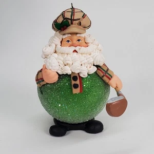 Department 56 Golfing Santa Green Ball Ornament Noel Ornament 7" Discontinued - Picture 1 of 7