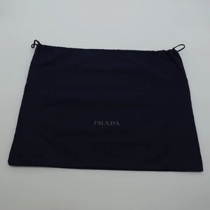 Prada Dust Bag Womens Navy Medium 17x13" Cotton Makeup Drawstring Storage Travel - Picture 1 of 7