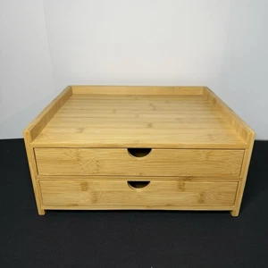 Prosumer’s Choice Wooden Desk Organizer With Two Drawers Monitor Display Bamboo* - Picture 1 of 7