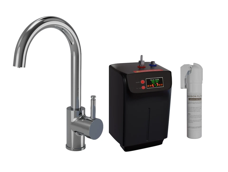 Single Lever 3-in-1 Instant Boiling Hot Water Tap – Chrome - Full Kit - Image 1 of 4