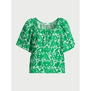 Free Assembly Womens Square Neck Top Short Sleeves Jelly Bean Combo Size L - Picture 1 of 5