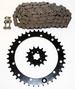95-00 Yamaha YFM350 350 Warrior Non O-Ring Chain & Black Sprocket 13/41 98L - Picture 1 of 2