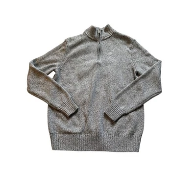 Suéter Calvin Klein Para Hombre Gris 100% Algodón Media Cremallera Cuello Simulado Talla Mediana Foto 1 de 4