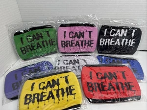 Set Of 8 Face Masks “I Can’t Breathe” Multiple Colors New In Package Adult - Picture 1 of 7