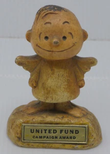 VINTAGE CHARLES SCHULZ UNITED FUND CAMPAIGN AWARD ANGEL FIGURINE, PEANUTS STYLE - Picture 1 of 5