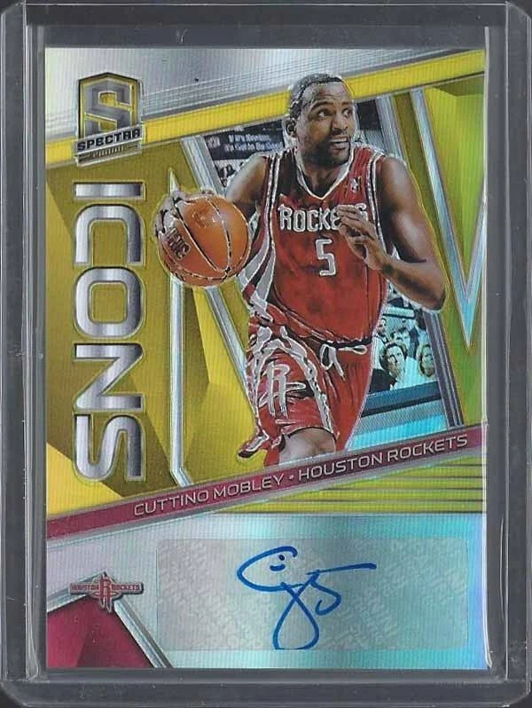 CUTTINO MOBLEY 2018-19 SPECTRA ICONS GOLD PRIZM ROCKETS AUTO #D 3/10 - Image 1 of 1