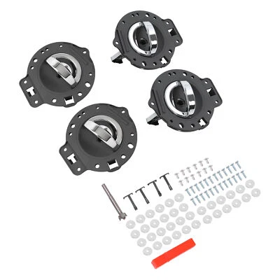 For JEEP COMMANDER 2006-2010 Front Rear Inside Door Handles Chrome & Gray Set 4 Foto 1 de 4