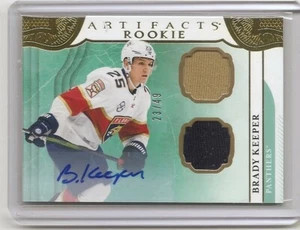 2019-20 Artifacts Brady Keeper Dual Jersey Auto Card /49 Florida Panthers - Picture 1 of 2