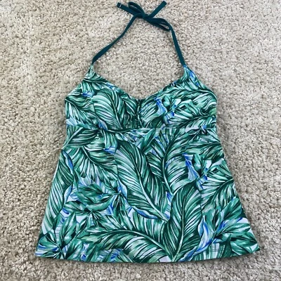 Maiô tankini feminino Mossimo médio verde estampa folha de palmeira - Imagem 1 de 4