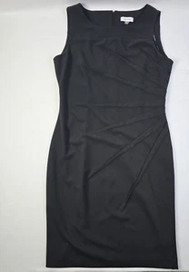 CALVIN KLEIN Women’s Size 12 Sunburst Sheath Dress Black - Picture 1 of 10