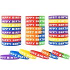 18Pcs Rubber Bracelets, Colored Silicone Bracelets for Birtay Party Supplies F