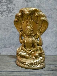 Lord Vishnu Statue | Ganges Clay Handmade HIndu God Vishnu Statue Idol - 7.5" - Picture 1 of 10
