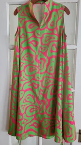 VESTIDO MIDI VINTAGE TALLA PEQUEÑO ESTAMPADO ABSTRACTO NUEVO - Imagen 1 de 5