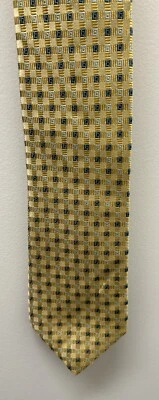 Canali 男式黄色蓝色丝绸印花领带曾经穿过 — 第 1/4 张图片