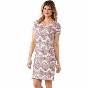 NWT Cherokee Print Knit Women's Short Sleeved Dress Rumba Red Print XL $29.99 - Picture 1 of 6