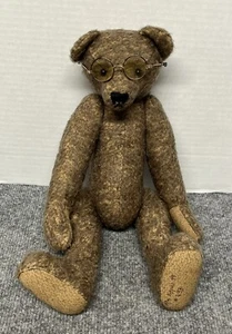 Vintage handgefertigter Teddybär 16 Zoll Plüsch mit Brille Kim Kopac 1999 - Bild 1 von 4