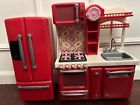 Our Generation Red Gourmet Kitchen Set with Accessories for 18' Dolls