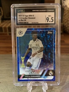 2022-23 Topps UEFA Aurelien Tchouameni /99 Icy Blue SP Future Stars #124 CGC 9.5 - Picture 1 of 3