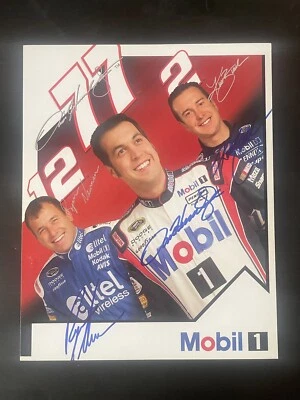 Ryan Newman, Sam Hornish Jr, And Kurt Busch Signed 8x10 Photo Autographed Nascar - Image 1 of 4