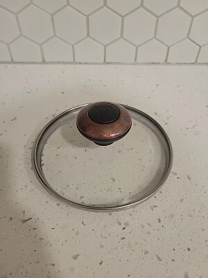 Paula Dean Utensilios de cocina Tapa de olla 6” perilla de cobre tapa de vidrio de repuesto solamente Foto 1 de 4