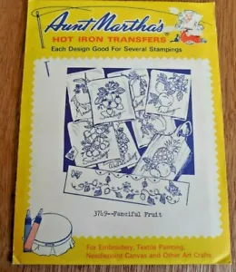 NEW Vintage Aunt Martha's Hot Iron Transfers #3749 "Fanciful Fruit" Days of Week - Picture 1 of 2