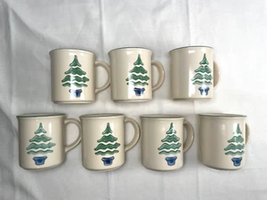7 NORDIC TREES Pflatzgraff Mugs USA #289 Farm to Ski House XMAS Christmas - Picture 1 of 8