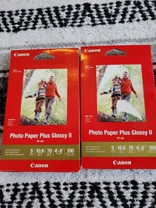 (2) Canon Plus Glossy II PP-301 Inkjet Print Photo Paper - 100 Sheets NIB  - Picture 1 of 4