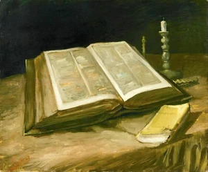 Stillleben mit Bibel von Vincent Van Gogh Giclee Archiv Fine Art Papier Repro - Bild 1 von 2