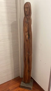 Skulptur Madonna IN Holz Von Wacholder Sardinien Jahre 50 Größe CM 150, G Cogoni - Bild 1 von 24