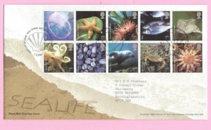 Royal Mail 2007 FDC - SEALIFE (se-ten juego de 10) - Shs SEAL SANDS Middlesbrough - Imagen 1 de 2