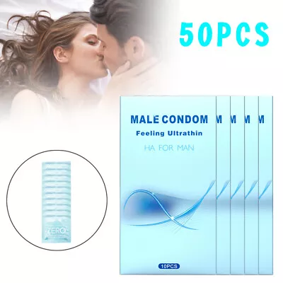 50×preservativi Ultra Sottili Preservativi Per Sesso Preservativo Sigillata • 16.89€