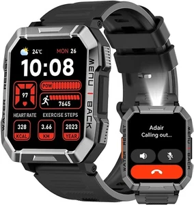 Military Smart Watch for Men (Answer/Make Calls)2.01" HD With Compass/Flashlight - Picture 1 of 13