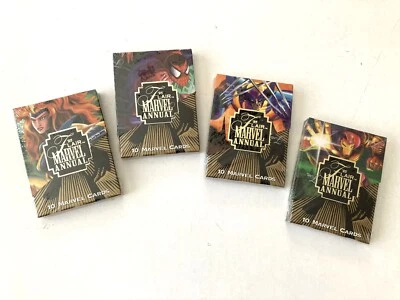 4x 1995 MARVEL ANUAL FLAIR PAQUETES DE TARJETAS COLECCIONABLES MINI CAJAS SELLADAS DE FÁBRICA Foto 1 de 4