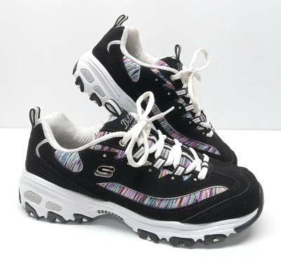 Skechers D'Lites 女式 7 码黑色 11978W 休闲跑步慢跑鞋 — 第 1/4 张图片