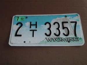 2003 Wyoming License Plate Tag 2 HT 3357 - Picture 1 of 2