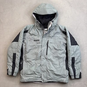 Vintage Columbia Jacke Erwachsene Large grau schwarz Windbreaker 90er Zip Mantel Kapuze - Bild 1 von 17