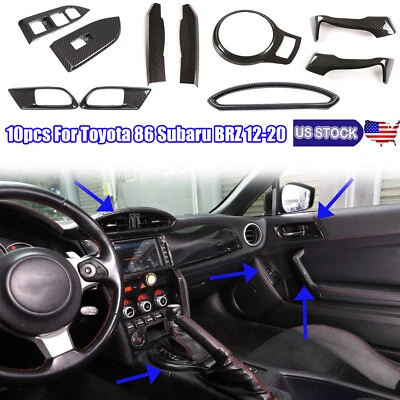 Carbon ABS Interior Decorative Trim For Toyota 86 Subaru BRZ 12-20 Scion FR-S - Image 1 of 4