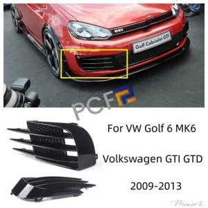 For VW Golf 6 2009-2013 MK6 Volkswagen GTI GTD Front Fog Light Grill Cover Kit - Picture 1 of 6