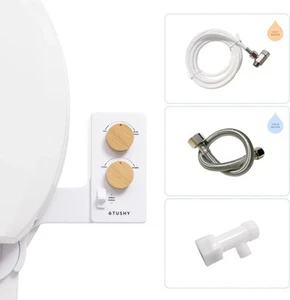 See Pics Eco-Friendly Bidet Attachment with Bamboo Knob for Toilets - Warm/cold - Picture 1 of 6