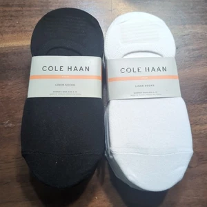 Cole Haan Women's Size 4-10 White And Black Liner Socks 16 Pairs - Picture 1 of 2