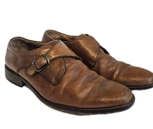 JOHNSTON MURPHY - Scarpe eleganti da uomo in pelle marrone con fibbia e cinturino da monaco 10 1/2 M - Foto 1 di 9