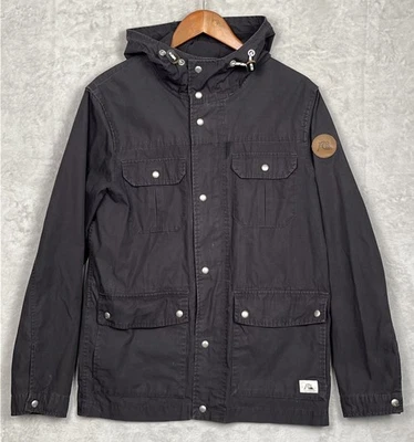 Chaqueta Quicksilver Gris Oscuro Con Capucha Pequeña Suave Negra Grunge Bridlington Skater S Foto 1 de 4