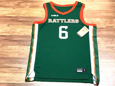 Camiseta deportiva de baloncesto verde Nike Florida A&M Rattlers #6 Lebron James pequeña nueva para hombre Foto 1 de 4